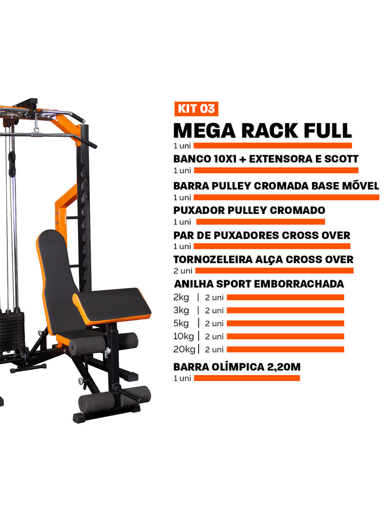 Estação De Musculação Mega Rack Full