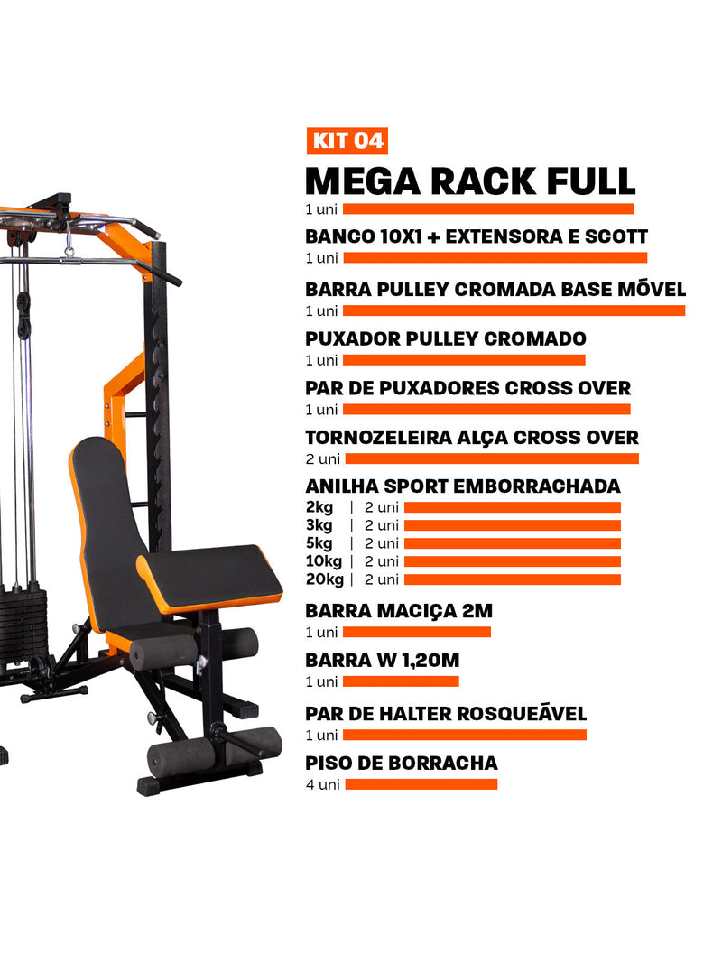 Estação De Musculação Mega Rack Full