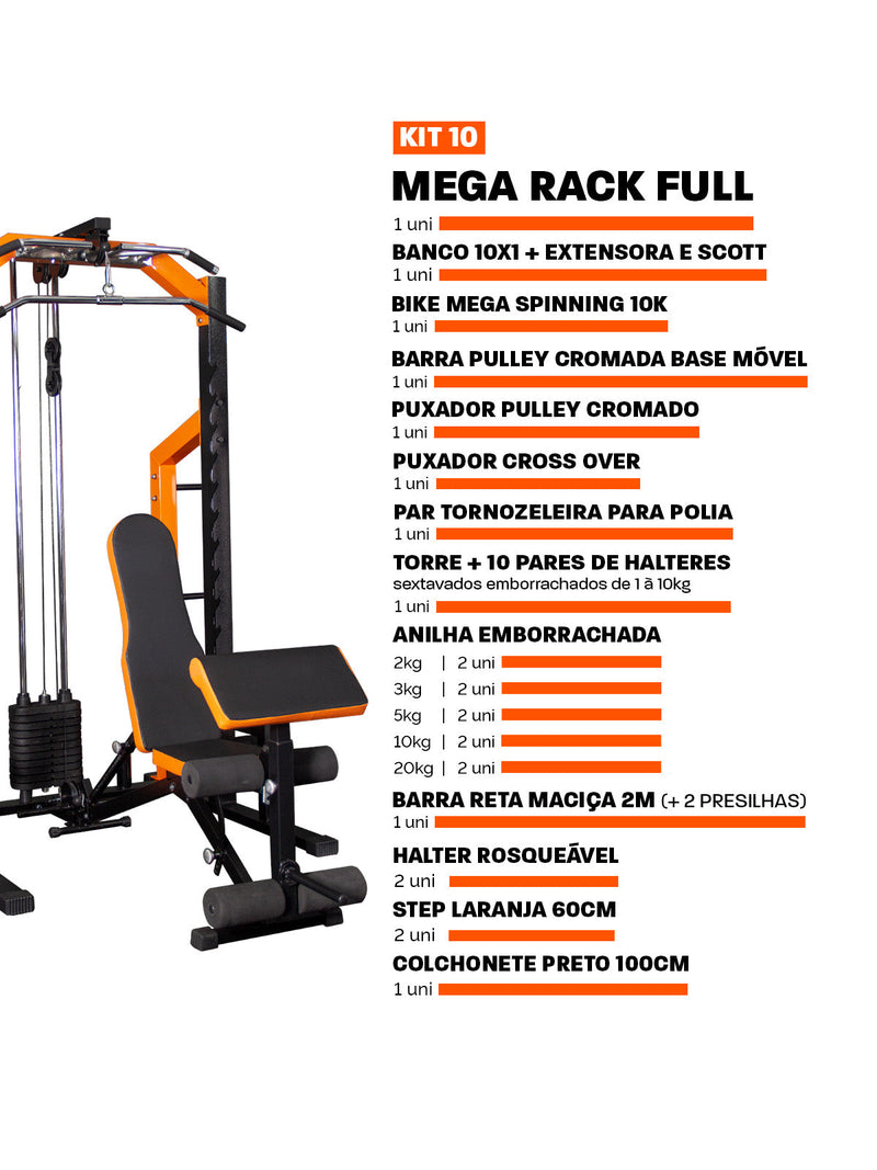 Estação De Musculação Mega Rack Full