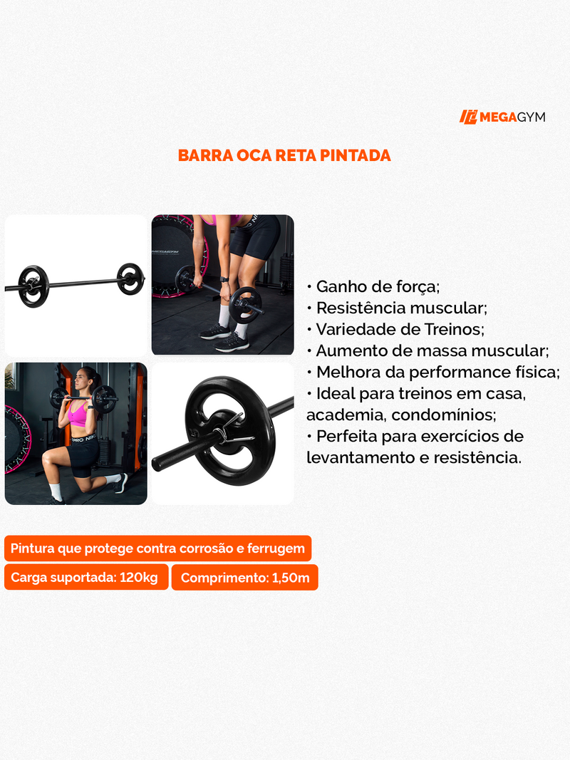 Barra Reta Oca Cromada 25,40mm