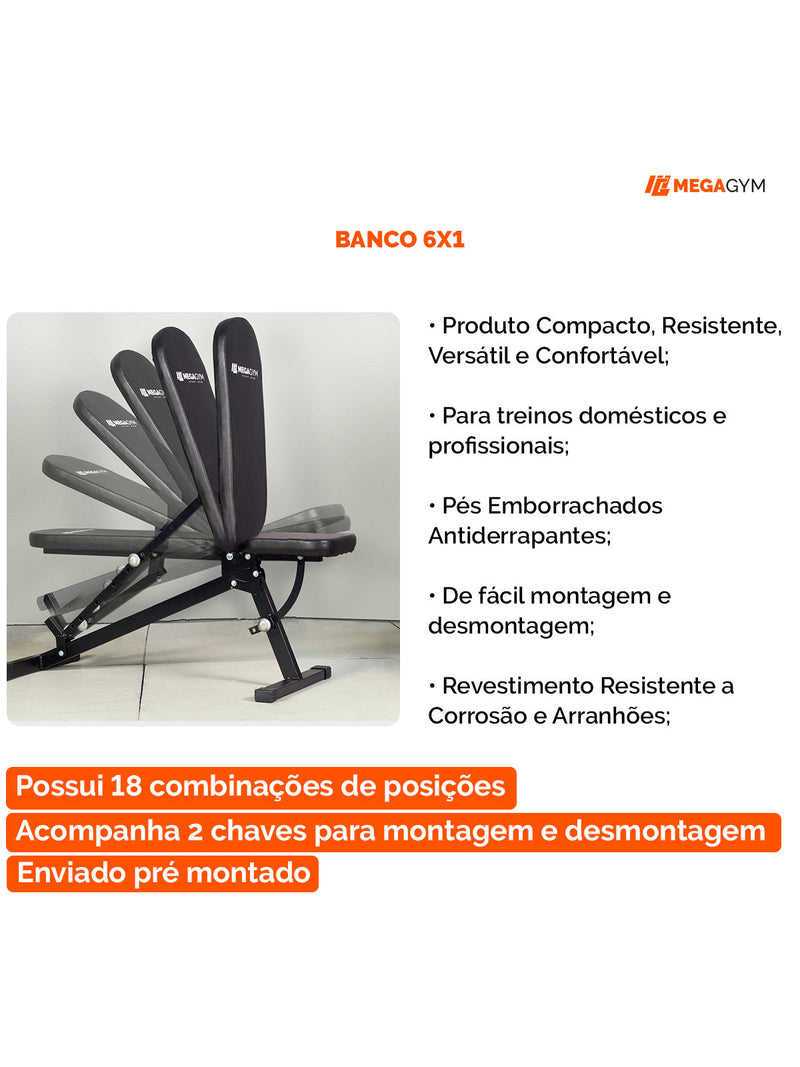 Banco de musculação 6x1 posições