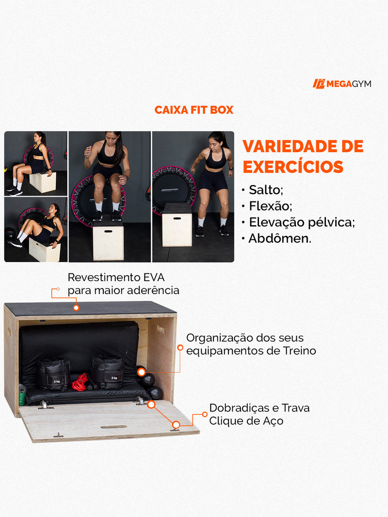 Caixa De Salto Organizadora Fit Box 40cm X 65cm X 35cm