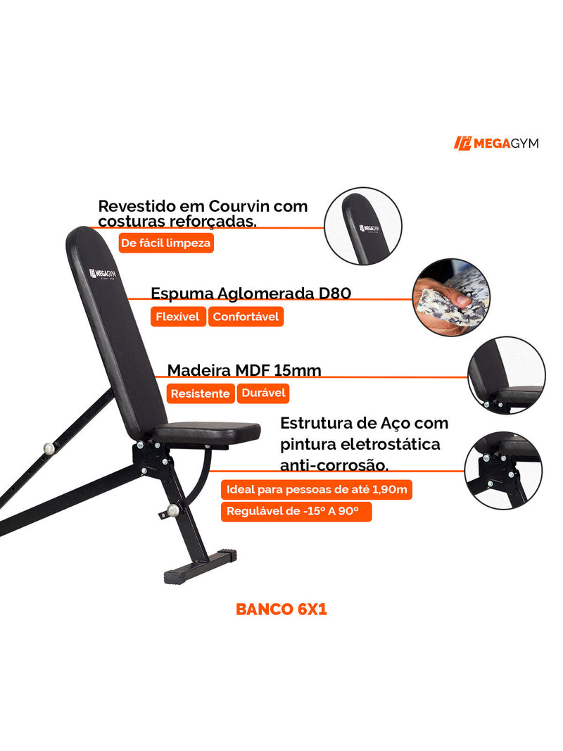 Banco de musculação 6x1 posições