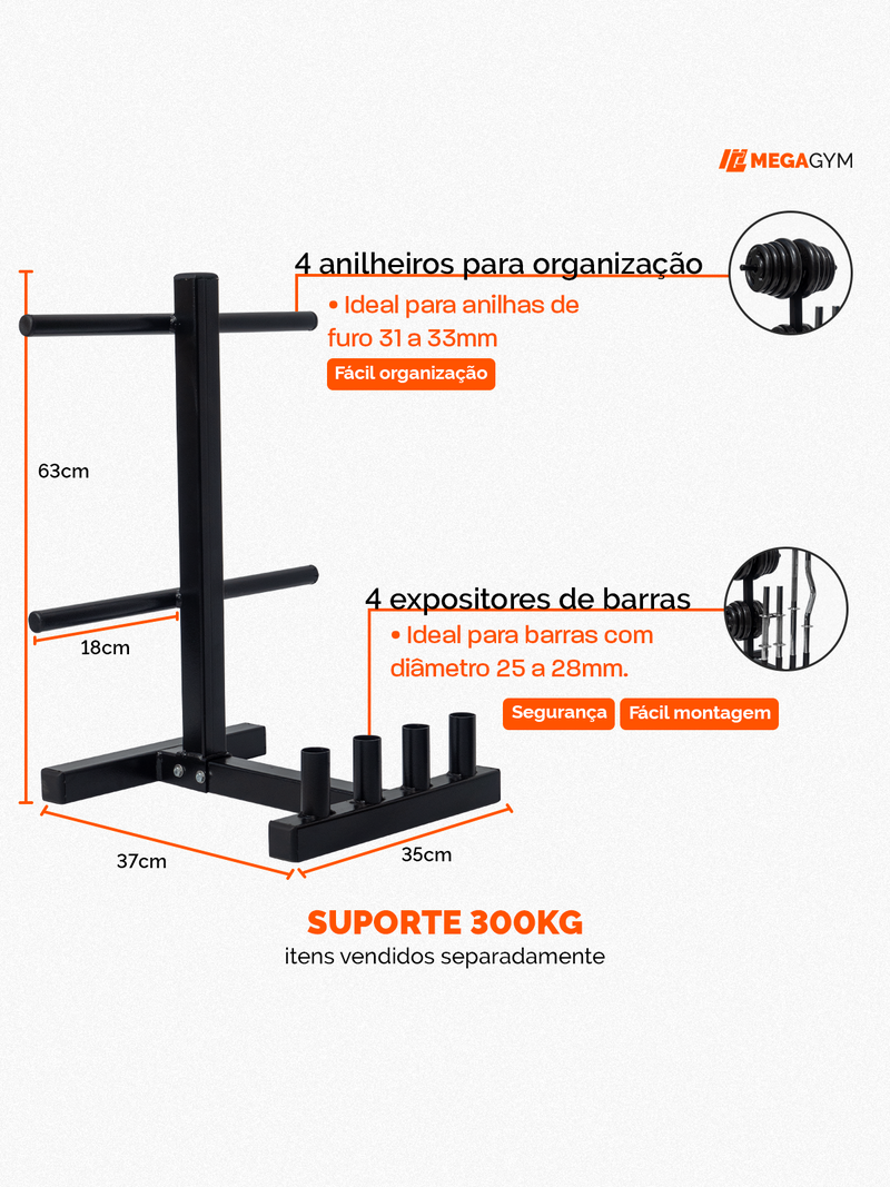 Suporte Expositor De Anilhas Barras E Halteres