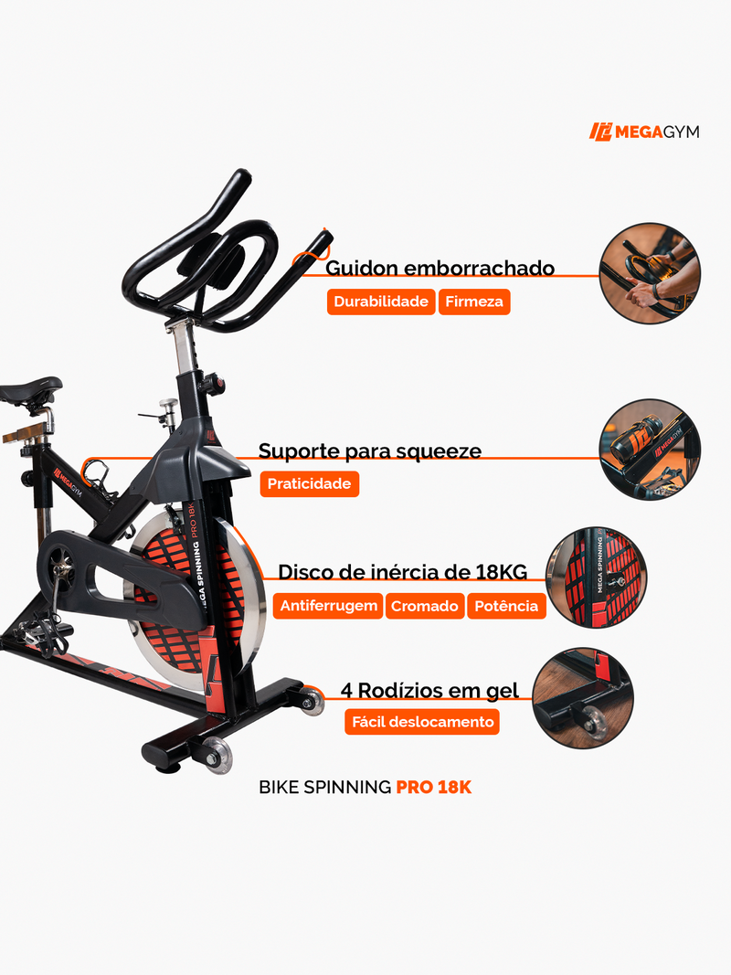 Bike Mega Spinning 18K Bicicleta Indoor Profissional