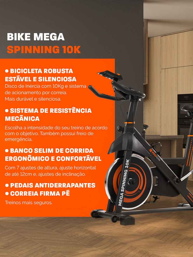 Bicicleta Ergométrica Bike Mega Spinning 10K