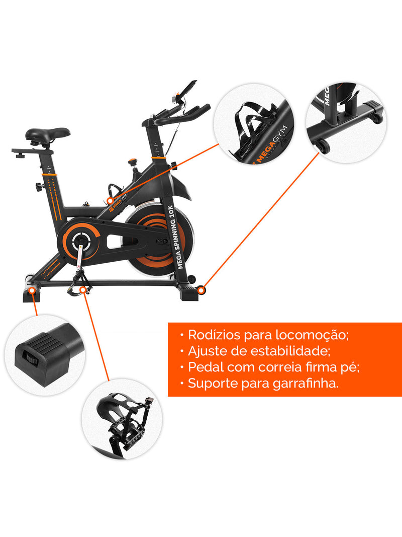 Bicicleta Ergométrica Bike Mega Spinning 10K