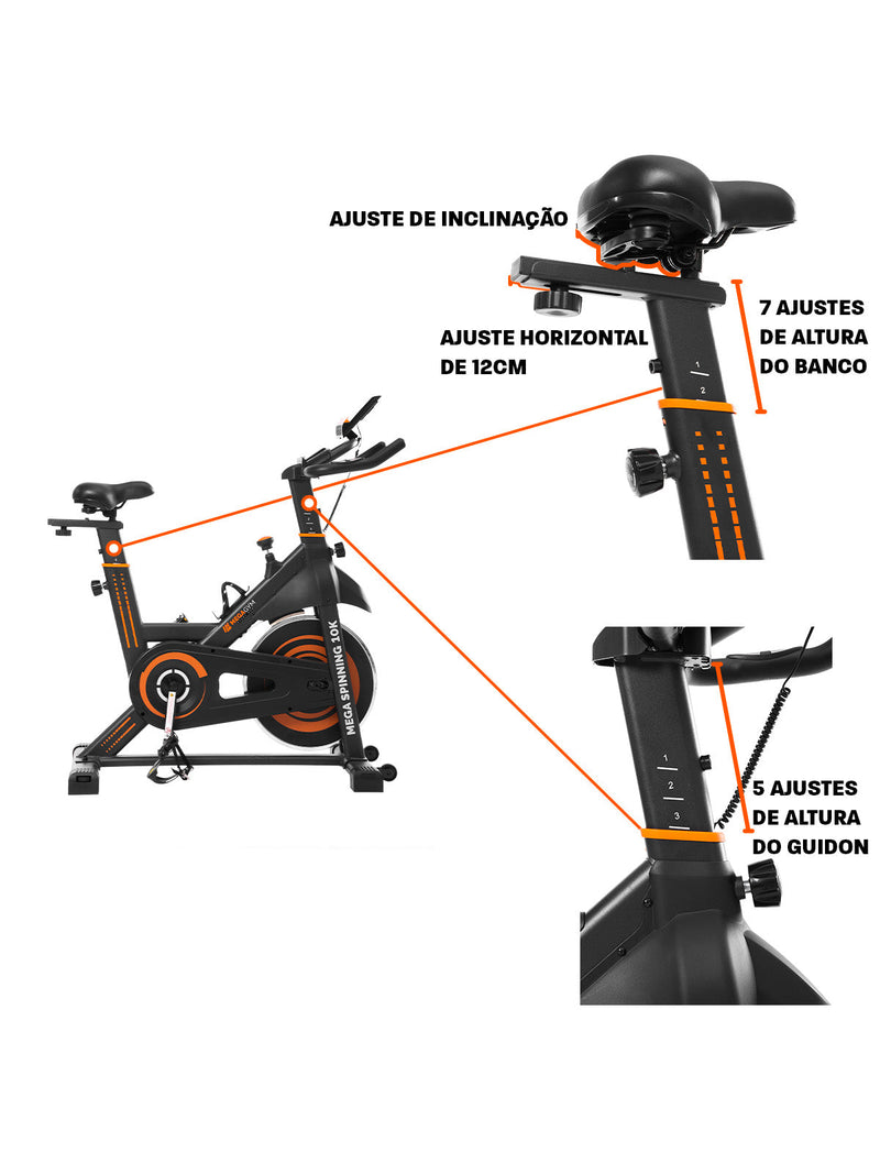 Bicicleta Ergométrica Bike Mega Spinning 10K