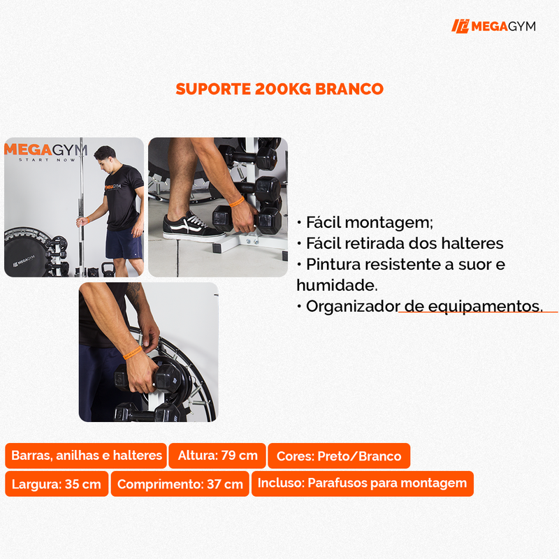 Suporte Expositor De Anilhas Barras E Halteres 200Kg